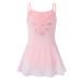 LIONJIE Little Girls Camisole Ballet Dance Dress with Skirt Leotards Hollow Back Kids Dancewear 3-12Y 5-6 Years Pink