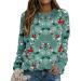 Kiasebu Sweatshirts for Women, Womens Christmas Shirts Crewneck Long Sleeve Graphic Vintage Loose Fall Tops Sweaters Blouse Small A01-green