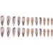 JUSTOTRY 24 Pcs Swirl Stiletto Fake Nails - Long Black French Press on Nails with Leopard Almond Patterns - Extra Long False Nails with Glue for Women's Nail Art - Buy Online on GoSupps.com