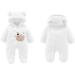 Newborn Cartoon Bear Snowsuit | Winter Thick Coat Footed Romper | Eurobuy | Baby Girl Boy White 0-3 Months - Buy Online on GoSupps.com