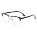 Blue Light Blocking Glasses Lightweight Computer Reading for Women Men Flexible Spring Hinge 300x Black Silver
