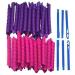 40 pieces - hair rollers curlers overnight for women and ladies from home without heat (purple/pink) including travel bag!