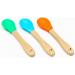 Wild & Stone Bamboo Baby Weaning Spoon Set - Soft Silicone Infant Spoons in Blue, Green, Orange - Flexible Baby Feeding Spoons - Buy Online on GoSupps.com