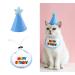 Pet cat dog scarves and birthday hat mini dog cat birthday party decoration pet birthday outfit pet costumes headgear accessories blue b