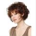 TIREOW Wig Party Synthetic Hair Wig Short Curly Brown Wavy Full Wigs Party Hair Wigs