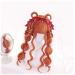 70cm Long Orange Curly Lolita Wig | Heat Resistant Synthetic Hair Cosplay & Halloween Wig + Cap | Harajuku Style - Buy Online on GoSupps.com