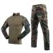 Airsoft Tarns suit men paint ball combat shirt tactical pants long -sleeved with 1/4 zipper military suit outdoor camouflage hunting clothing bdu m jungle camo