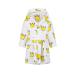 XINNE Boys Girls Soft Bathrobe Cute Pattern Robes Toddler Baby Flannel Hoodie Pajamas Sleepwear Yellow Dot 110