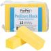 ForPro Yellow Pedicure Block  220/220 Grit  Three-Sided Pedicure Nail Buffer  3.5 L x 1.25 W x 1 H  Yellow  15-Count 15 Count (Pack of 1)