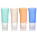 Uervoton Silicone Travel Bottle BPA Free Leak Proof Refillable Squeezable Containers Set(90 ml) with Label and Transparent Carry Bag for Liquid Shampoos Soap and Toiletries-4 Pack
