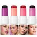 URQT 4PCS Cooling Water Jelly Tint Sheer Lip & Cheek Stain for Long-Lasting Color - Buildable & Bouncy Texture 1000+ Swipes Per Stick - Vegan Cruelty Free