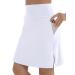XIEERDUO Women's 20" Modest Knee Length Tennis Skirt Golf Skort Gym Shorts Athletic 02-pure White X-Large Long