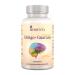 Biomenta Ginkgo + Guarana complex - 90 Gingko + Guarana capsules high -dose - with DHA caffeine Rhodiola magnesium iron zinc vitamin B12 - vegan - premium quality