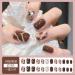 24Pcs/Set Press On Nails Brown Short Sparkling Diamond Leopard Print False Nails Acrylic Fake Nails Full Cover Nails Tips Artificial Finger Manicure Press on nails for Women and Girls - Buy Online on GoSupps.com