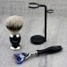 3 Pc Men's Shaving Kit - 5 Edge Safety Razor Silver Tip Badger Hair Brush & Stand Set - Perfect Gift for Men - Buy Online on GoSupps.com