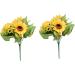 HOMSFOU 4 Pcs Wedding Boquets Flowers Wedding Decor Sunflower Artificial Sunflower Household Decor Floral Decor Plant Decorations Groom Lapel Ornament Eps Artificial Flowers Yellowx2pcs 30cmx2pcs - Buy Online on GoSupps.com