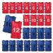 24 Pack Scrimmage Team Soccer Pinnies Vests Jerseys with Belt Basketball Football Practice Jerseys for Men Team Training Practice Vests Pinnies for Sports Youth and Adult