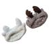 Jilukibo 2 Pack Animal Deer Antler Cat Ear Wash Headband Soft Elastic Makeup Washing Face Hair Band Soft Shower Facial Headwraps Hairlace for Women Girls Yoga Spa Mask (White Brown)