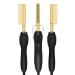 Gold Plated Heated Styling Comb Electric Hot Straightening Heat Comb Ceramic Curling Flat Iron Curler Designed Hair Straightener for Natural Black Hair Wigs