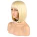 eNilecor Short Light Blonde Bob Wig 12 Straight with Bangs + Free Wig Cap - Buy Online on GoSupps.com