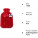 VIROSA Hot Water Bottle with Premium Cozy Fluffy Cover - Large 2L Capacity - Red | Soothes Back, Neck, and Leg Pain - Buy Online on GoSupps.com