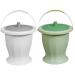 Bed Pan Chamber Pot with Lid and Handle Heavy Duty Bed Pan Non-Slip PP Urinal Bottle with Detachable Base Washable Reusable Portable Toilet for Kids Adults White + Grey