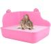 Sosoport Hamster Rabbit Square Toilet Bowl Rabbit Bedding Bunny Potty Small Animal Litter Tray Ferret Pink - Buy Online on GoSupps.com