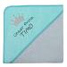 Wolimbo hooded towel personalized with name and motif - grey-turquoise - 80x80 cm - for babies and children 80x80cm grey-turquoise