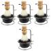 Lurrose 4 sets of razor foam shell metal stalls Restaurant hairdressing brushwood holder for bare turf rasi razor shaving shaving soap metal clips Razor set plastic man shaving accessories 12x8.5cmx4pcs blackx4st
