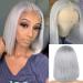 Smartinnov Grey Bob Wigs Human Hair T Part Lace Front Wigs 13x1x4 Middle Part Brazilian Remy Hair Straight for Women 8 Inch Pre Plucked Natural Hairline 180% Density Grey Frontal Short Bob Wigs 8 Inch Grey T Part 13x1x4...