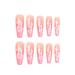 Runrayay Pink Love Press on Nails - 24-Piece Acrylic Coffin Nail Kit for Women | Complete Nail Tips for Easy Application - Buy Online on GoSupps.com