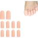 Gu Cheng 10 Pieces Toe Protector Toe Caps Cushion Toe Toe Sleeve Toe Covers Silicone Toe Relief from Rubbing Ingrown Toenails Corns Blisters Hammer Toes and Other Painful Toe Problems (Beige)