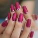 Matte Rose Red Fake Nails | Metallic Moo Medium | Acrylic Nail Art Tips L5231-1 - Buy Online on GoSupps.com
