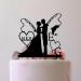 Mr Mrs With Bride And Groom Cake Topper Fishing Poles With Date Initials Standard Acrylic Wedding 7.8 Inch Acrylic Or Wood Material Option Bride and Groom Fishing Poles