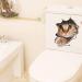 U-M 1 Sheet Funny Cat Dog 3D Wall Sticker Hole View Living Room Wall Decal Toilet Seat Cover Lid Sticker Mural Art Poster Background Bathroom Bedroom Cat as shown - Buy Online on GoSupps.com