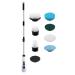 Juebueix Electric Cleaning Brush Adjustable Super Strong Spin Scrubber with 7 Versatile Heads Rechargeable Wireless Tub Tile Black & White