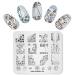 Alexnailart Nail Art Stamping Plate Flowers Geometric Template Image Plate Nail Art Tools (FL020)