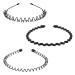 FlyfTrey metal hair band 3 pieces unisex hair bands wave black spring hair tires women men hair tires multi-style headband accessories with non-slip teeth for outdoor sports yoga