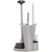 Toilet Plunger and Bowl Brush Combo for Bathroom Cleaning, Grey, 1 Set by Cq acrylic Gray