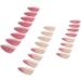 LADYING 24 Pcs Almond Fake Nails Short Peach Pink with White Flower Designs - French False Nails Set for Women - Buy Online on GoSupps.com
