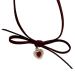 Oralgos Elegant heart necklace with loop elegant collarbone chain vintage choker sweet cool necklace fashion jewelry PU alloy
