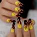 Shop Csch Extra Long Yellow Orange Ombre Fake Nails - Fire Matte Black Flames Coffin Acrylics for Women | 24 Pack Artificial Fingernails - Buy Online on GoSupps.com