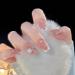 French Tip Press on Nails - Short Round Press On Nails with Nail Tips white Pearl and flower Design Glossy Naked Pink press on nails Acrylic False Nails Cute Artificial Nails - Buy Online on GoSupps.com