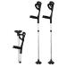UZIAH Folding Forearm Crutches Crutches for Adults Adjustable Arm Crutches for Walking Silver