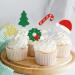 24Pcs Christmas Gender Reveal Cupcke Topper Glitter Christmas Hat Wreath Cupcake Topper for Winter Christmas - Buy Online on GoSupps.com