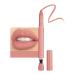 Lip Liner Creamy Nude Lip Liner and Lipstick Set Super Pigmented 2-In-1 Matte Lip Liners Lip Crayon Pen Built-in Sharpener Waterproof Non-fading Long Lasting Lip Stick & Lipliner Pencil for Women