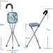 Stainless Steel Triangle Folded Walking Stick with Seat Foam Sponge Handle Rubber Feet ABS Material Texture Processing Elderly Walking Assistance Surprise Gift - Buy Online on GoSupps.com