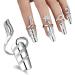 4 PCS Rhinestone Finger Tip Nail Rings - Adjustable Opening Nail Art Charms in Silver Women's Fashion - Buy Online on GoSupps.com