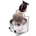 POFET Shaving Bowl and Brush Set Gift Set Badger Hair Shaving Brush Stainless Steel Bowl Shaving Brush Holder Super Shaving Set