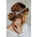 Kercisbeauty headband with white flowers and pearls silver